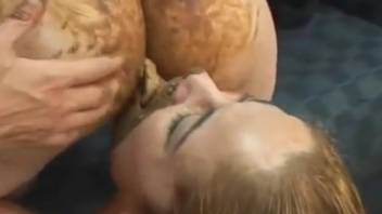 Lesbian fecal play