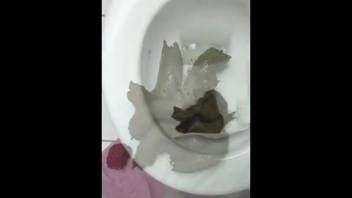 Mystery female defecating rear
