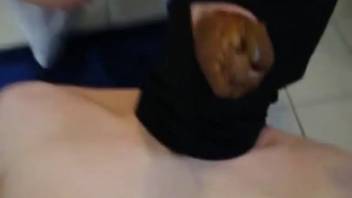 Spouse defecates massive turd into her husband's mouth